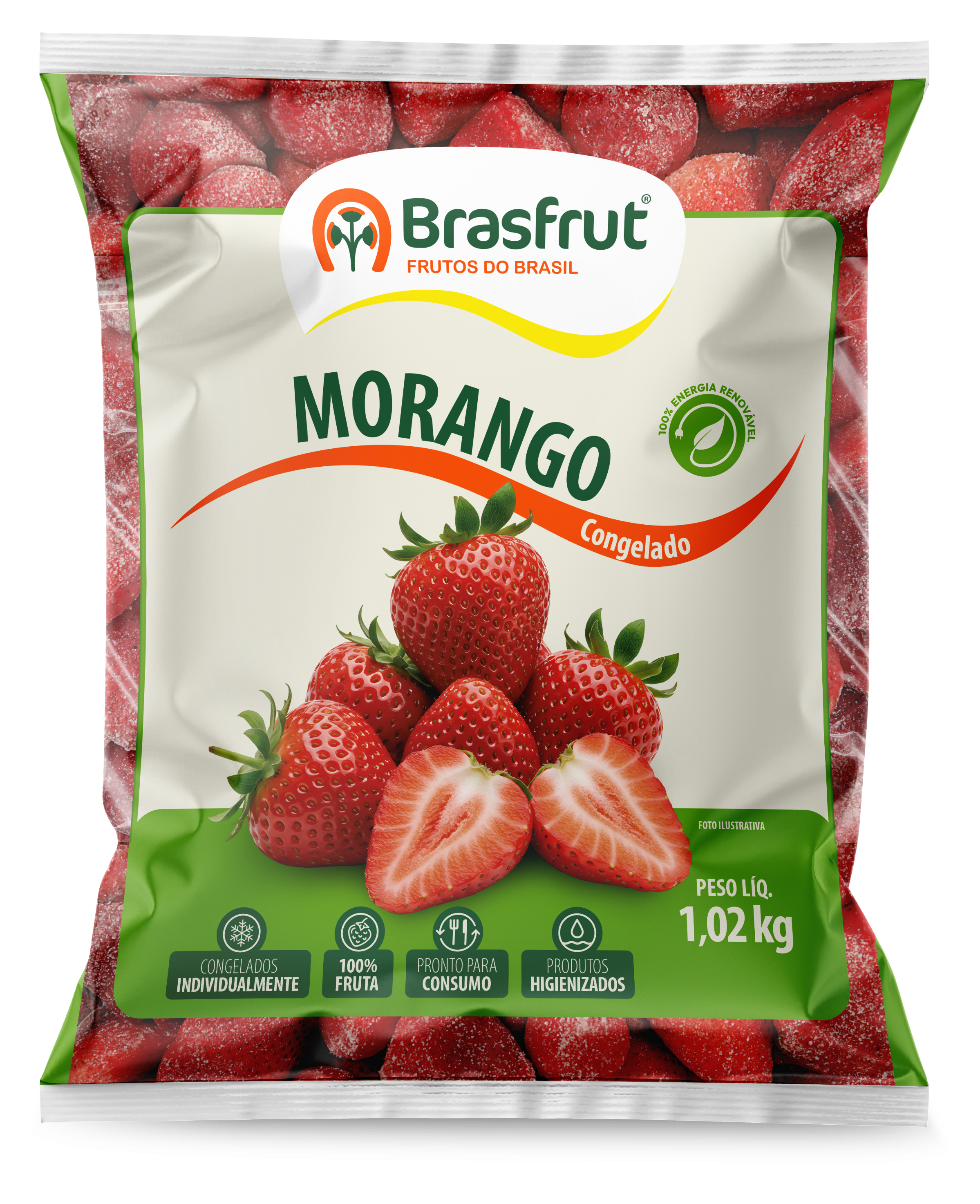 Brasfrut frozen strawberry package mockup